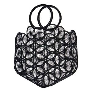 Guadalupe Alamo Basket Weave Bag In Black
